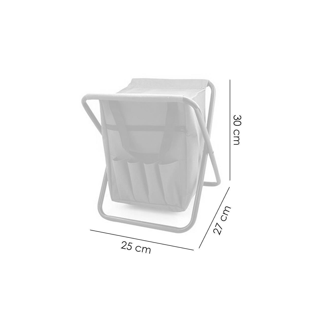 Scaun mini pliabil, gradina, camping, pescuit, cu geanta, verde, max 80 kg, 25x27x32 cm