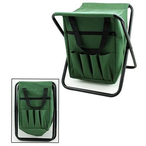 Scaun mini pliabil, gradina, camping, pescuit, cu geanta, verde, max 80 kg, 25x27x32 cm