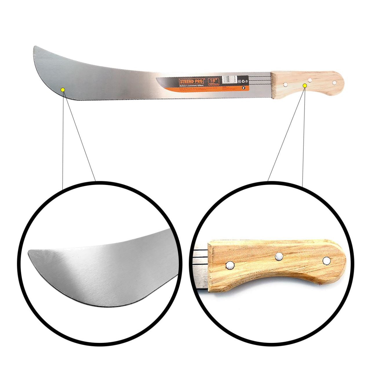 Macetă, oțel, mâner lemn, 60 cm, Strend Pro