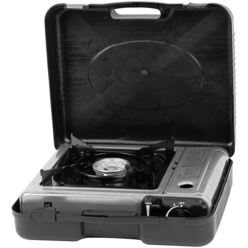 Aragaz smart camping, portabil, 2.06 kW, un arzator, aprindere piezo-electrica, 36x31x9 cm, Kemper