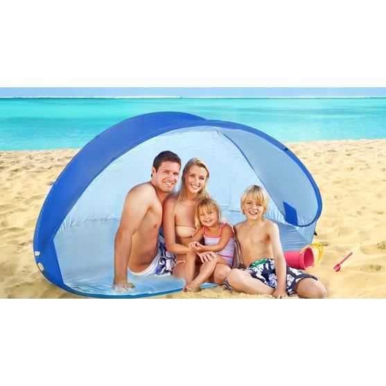 Cort plaja, cu protectie UV, husa, albastru deschis, 220x120x100 cm, Malatec
