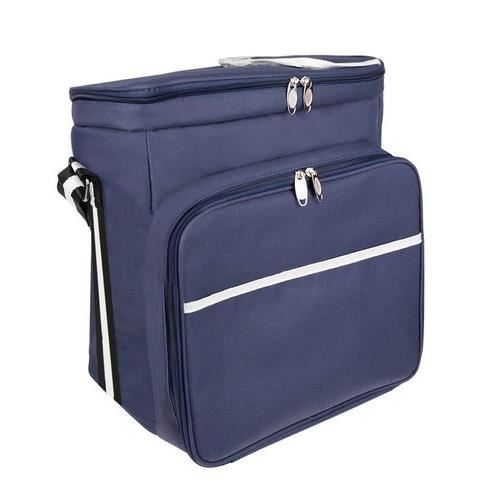 Geanta picnic, termoizolanta, impermeabila, cu maner, albastru, 35x23x35 cm, Isotrade