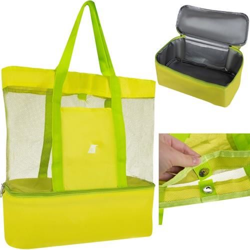 Geanta picnic, termoizolanta, impermeabila, verde si galben, 20 L, 35x15x58 cm, Malatec