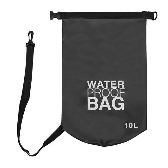 Geanta/rucsac camping, impermeabila, curea umar, PVC, negru, 20 L, 37x55.5 cm, Isotrade
