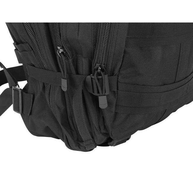 Ghiozdan/rucsac tactic, 5 compartimente, poliester 600D, negru, 38 L, 37x29x55 cm, Isotrade