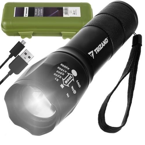 Lanterna aluminiu, LED CREE, Powerbank, zoom, 5 W, USB, Trizand