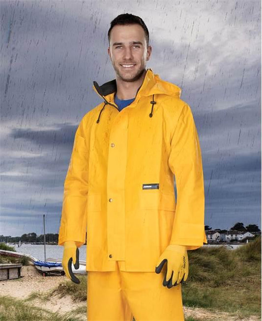 Jachetă ploaie unisex AAQ galbenă - Hai-afara.com I Echipament de trekking, drumeții, cățărări, outdoor