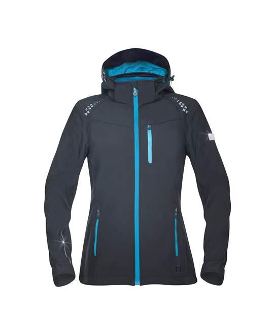 Jachetă damă softshell Floret negru-turcoaz - Hai-afara.com I Echipament de trekking, drumeții, cățărări, outdoor