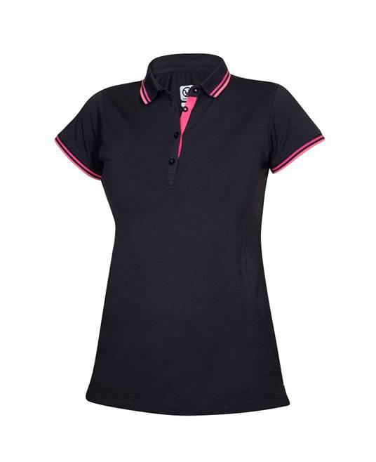 Tricou polo damă Floret negru - Hai-afara.com I Echipament de trekking, drumeții, cățărări, outdoor