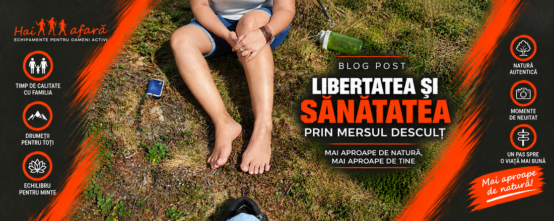 Mers desculț în natură, pe iarbă