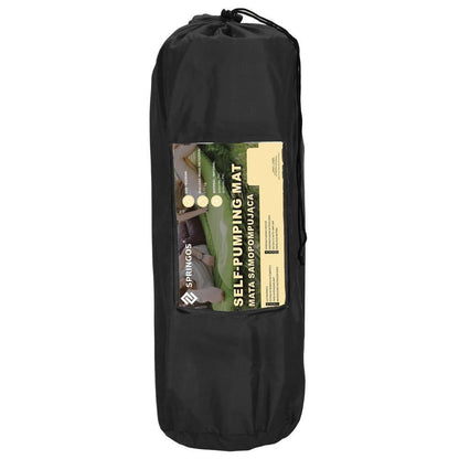 Saltea camping auto-gonflabila, poliester si spuma PU, negru, 180x50 cm, Springos