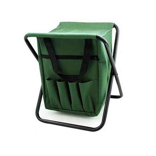 Scaun mini pliabil, gradina, camping, pescuit, cu geanta, verde, max 80 kg, 25x27x32 cm 