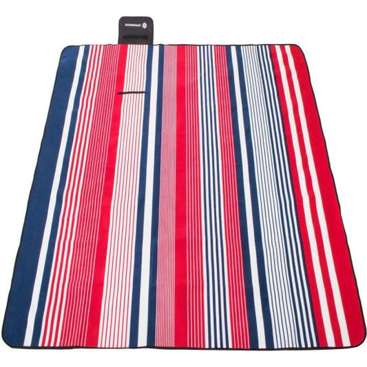 Pătură picnic, model cu dungi, roșu, 200x200 cm, Springos