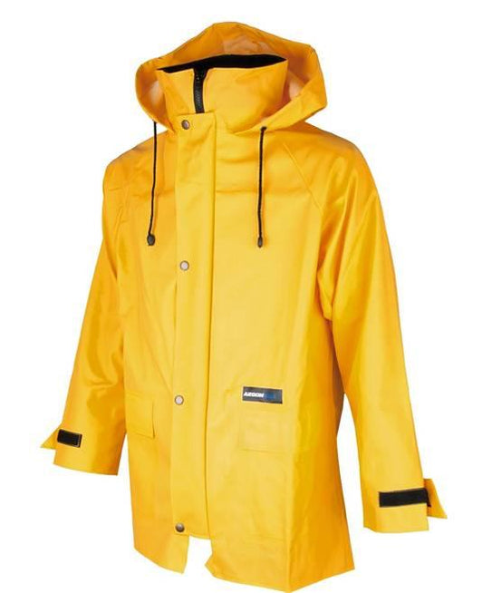 Jachetă ploaie unisex AAQ galbenă - Hai-afara.com I Echipament de trekking, drumeții, cățărări, outdoor